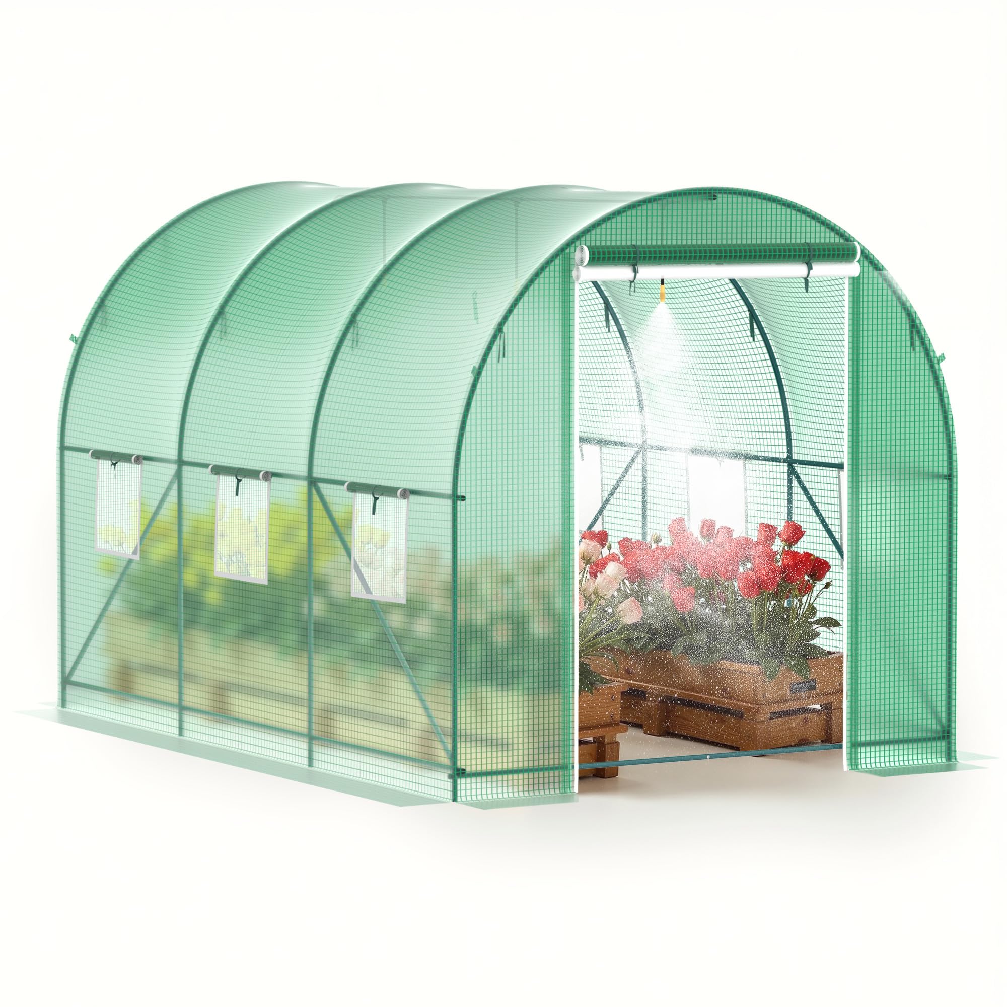 Amazon.com : GOJOOASIS Greenhouse with Water System Outdoor Green